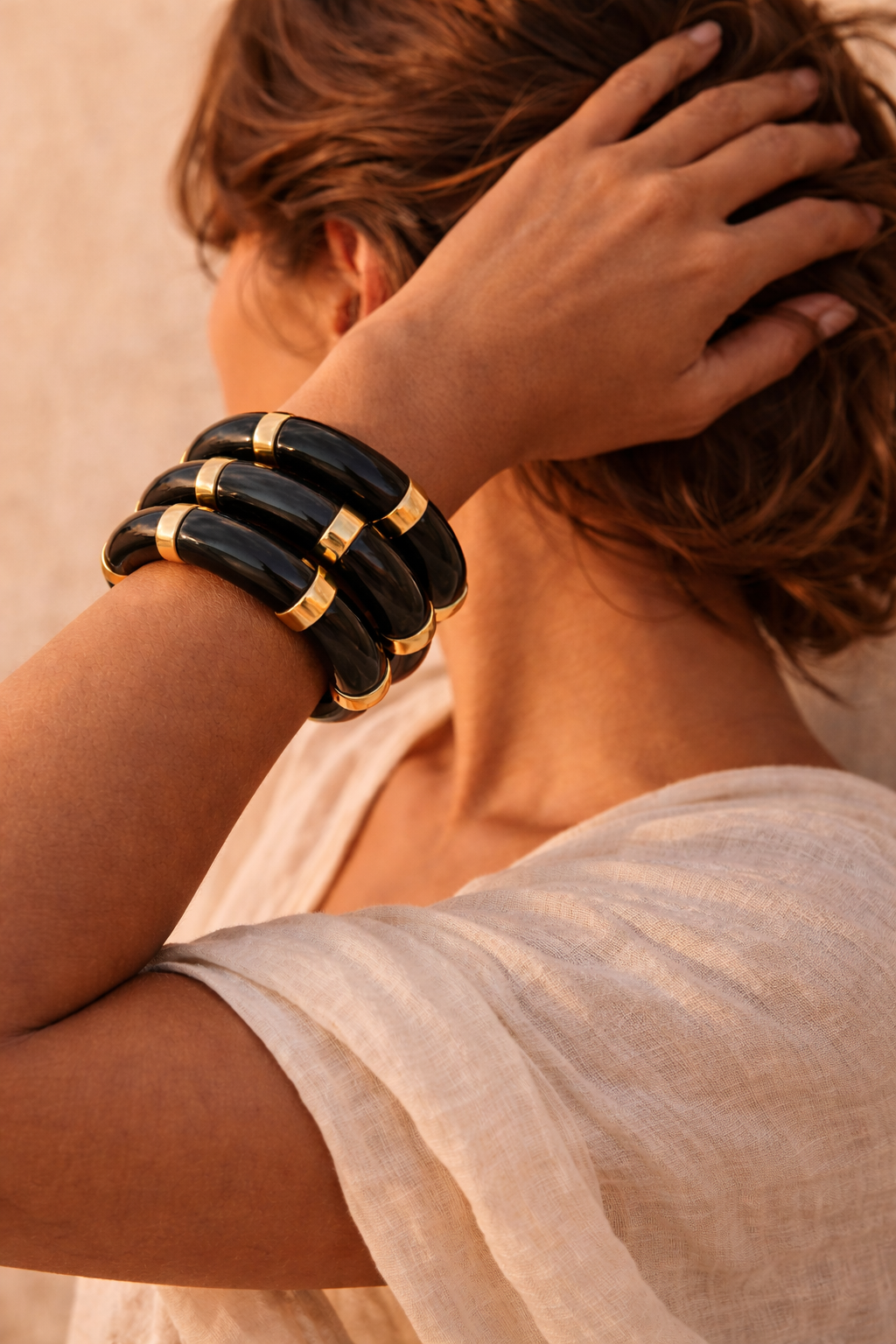 BRACELET TERRA — NOIR MINERAL