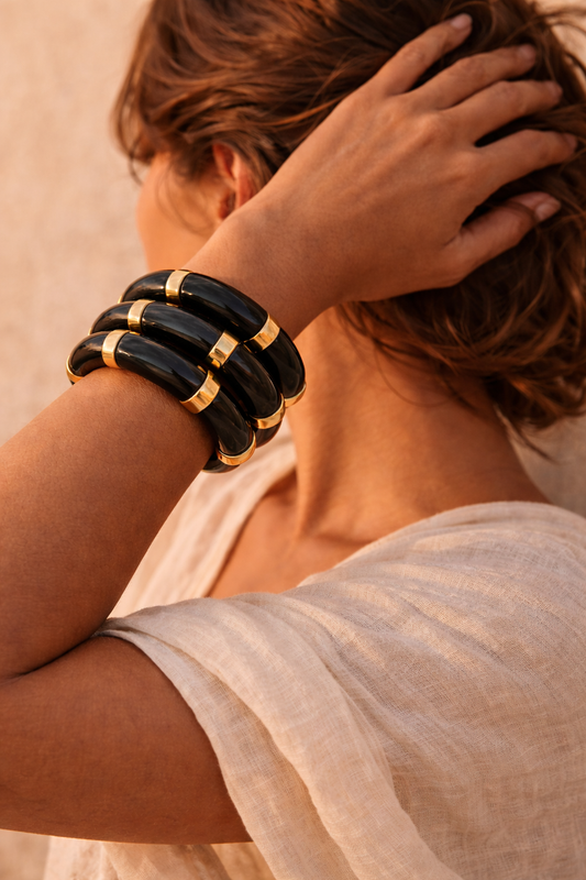 BRACELET TERRA — NOIR MINERAL
